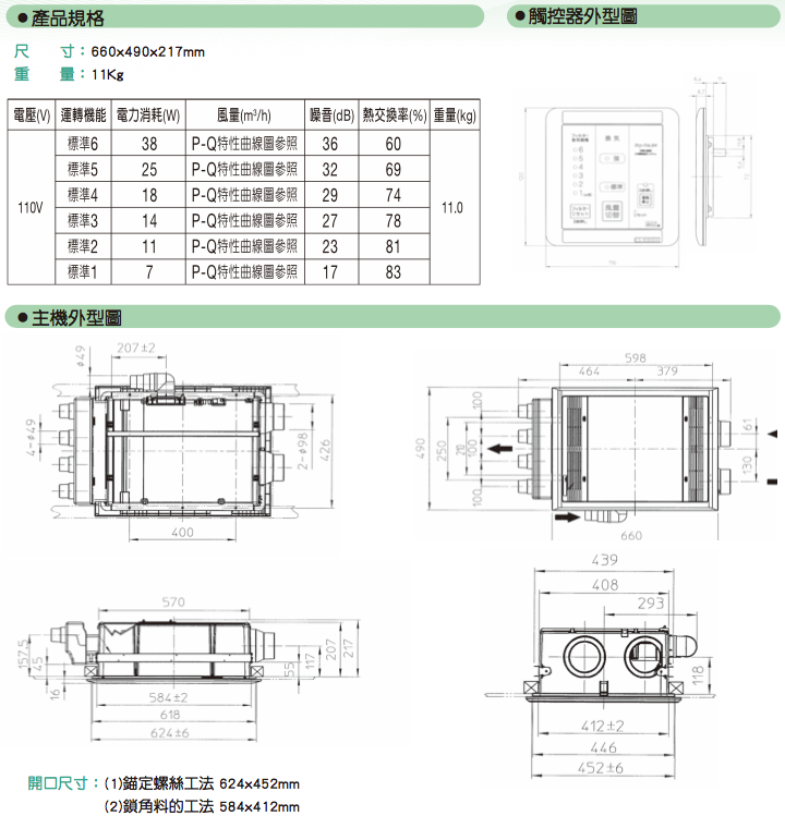 康乃馨ES-8300DCM-YS技術規格圖1